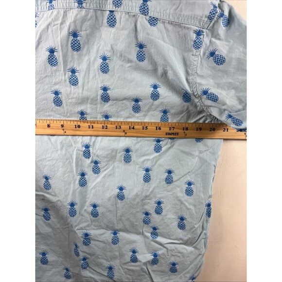 Plugg Mens Hawaiian Shirt Pineapple All Over Print Button Up Blue Size Small - Picture 6 of 6
